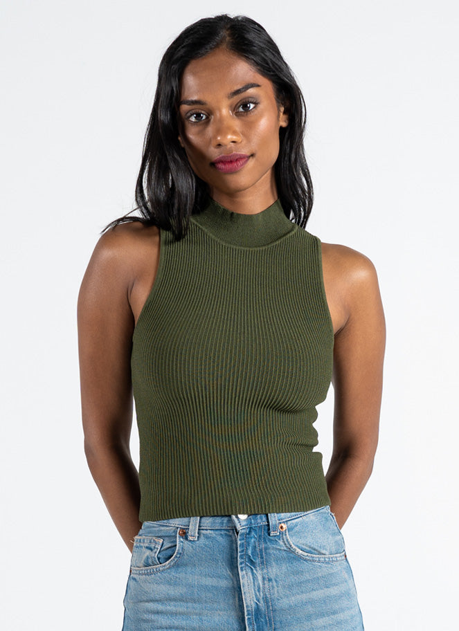 Ottoman Rib S/Less Mock Neck Top – Buy C'est Moi - Canada
