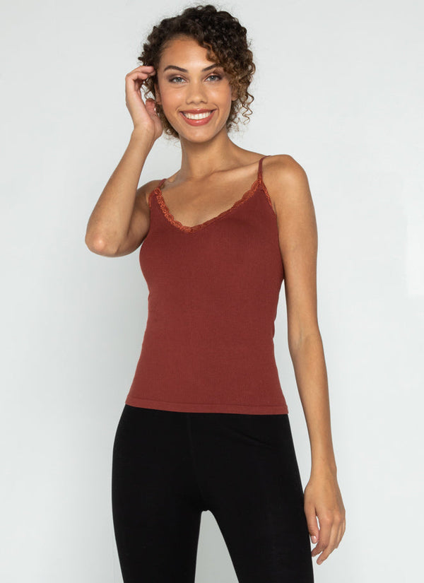 Bamboo Tank W/Lace Trim