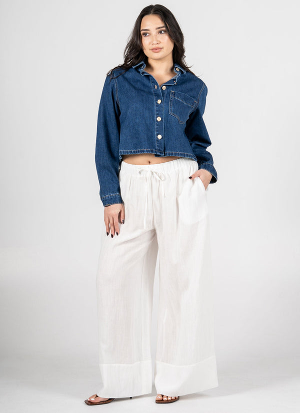 Linen/ Tencel Wide Leg Pant