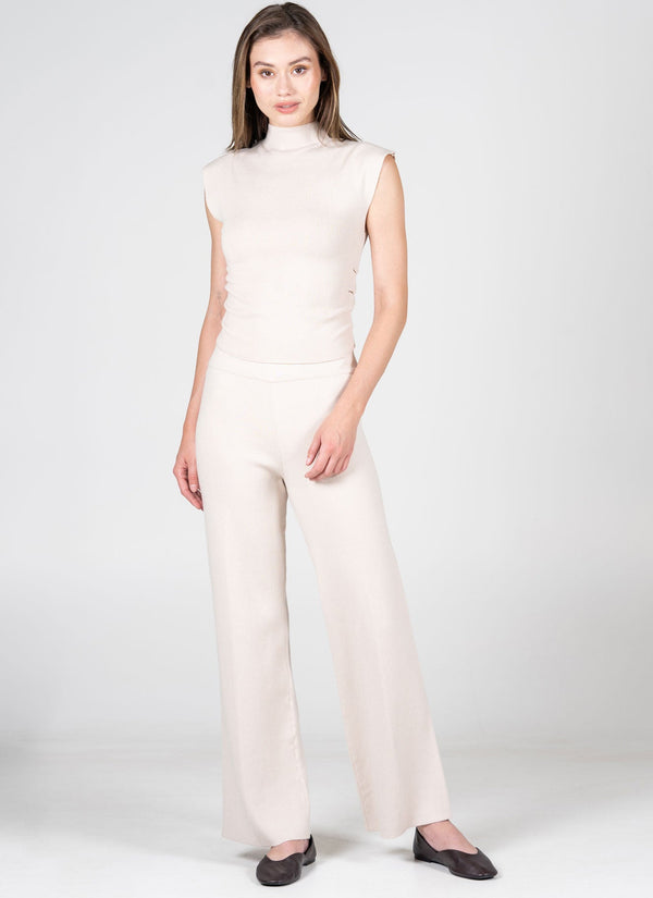 Viscose Blend Knit Wide Leg Pant