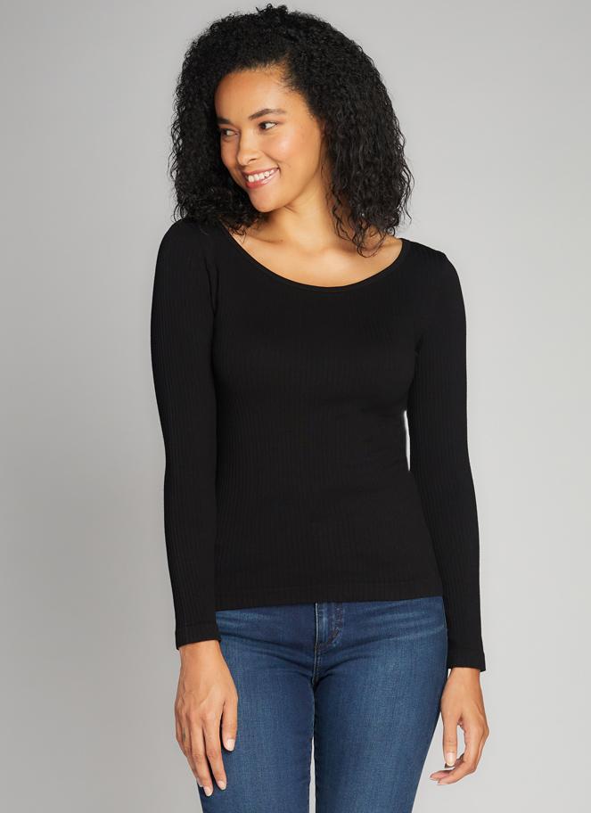 Seamless Rib Crew Neck Top