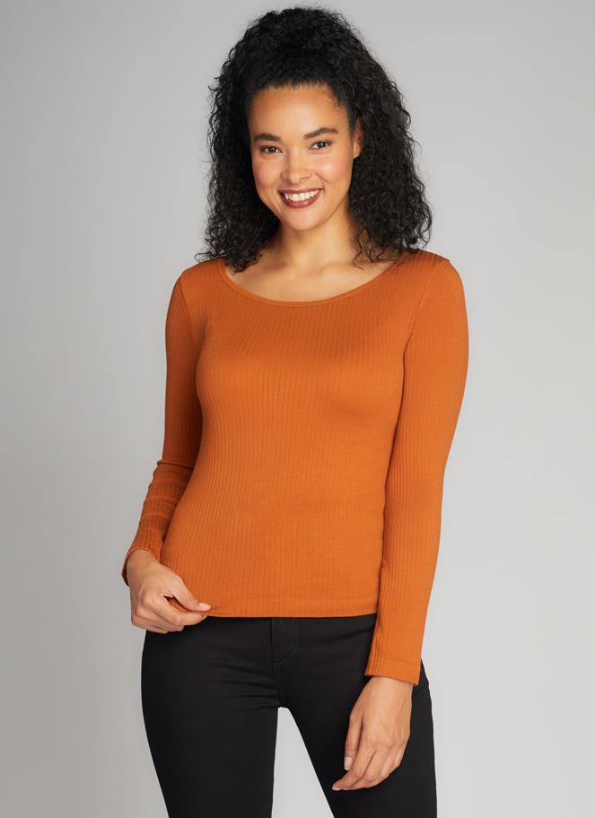 Seamless Rib Crew Neck Top