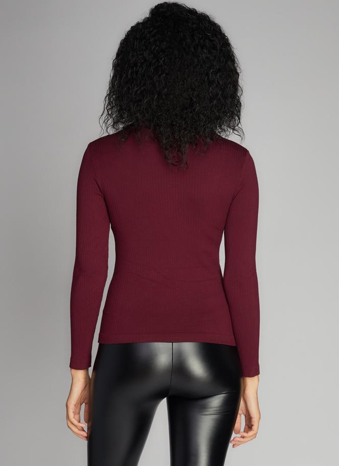Seamless Rib L/S Turtleneck Top