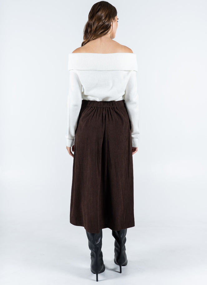 Corduroy A Line Midi Skirt