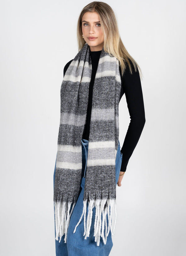 Stripe Pattern Blanket Scarf