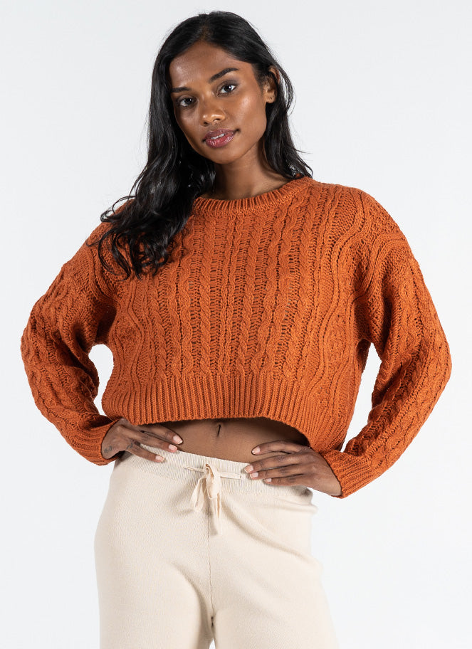 Burnt orange sweater best sale