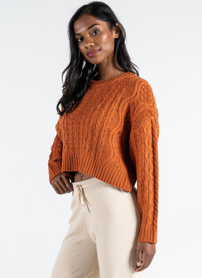 Crop Cable Knit Sweater