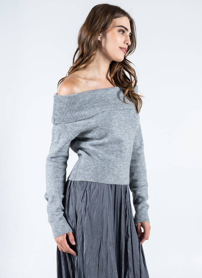 Off Shoulder Light Weight Sweater