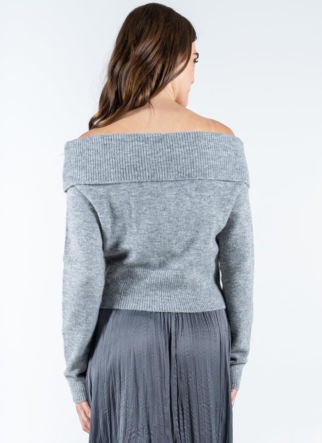 Off Shoulder Light Weight Sweater