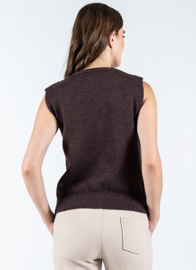 Button Down Cable Knit Vest