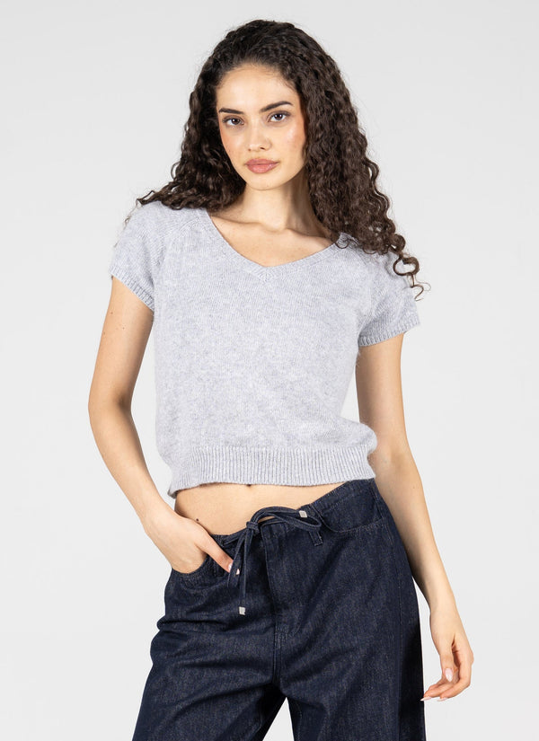 S/S Light Weight V Neck Sweater