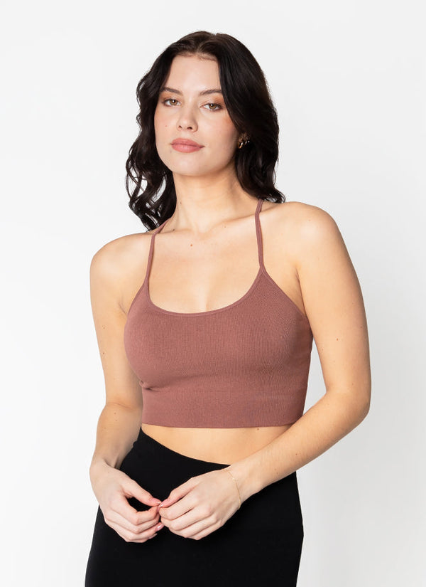 Bamboo Ribbed Cross Back Top