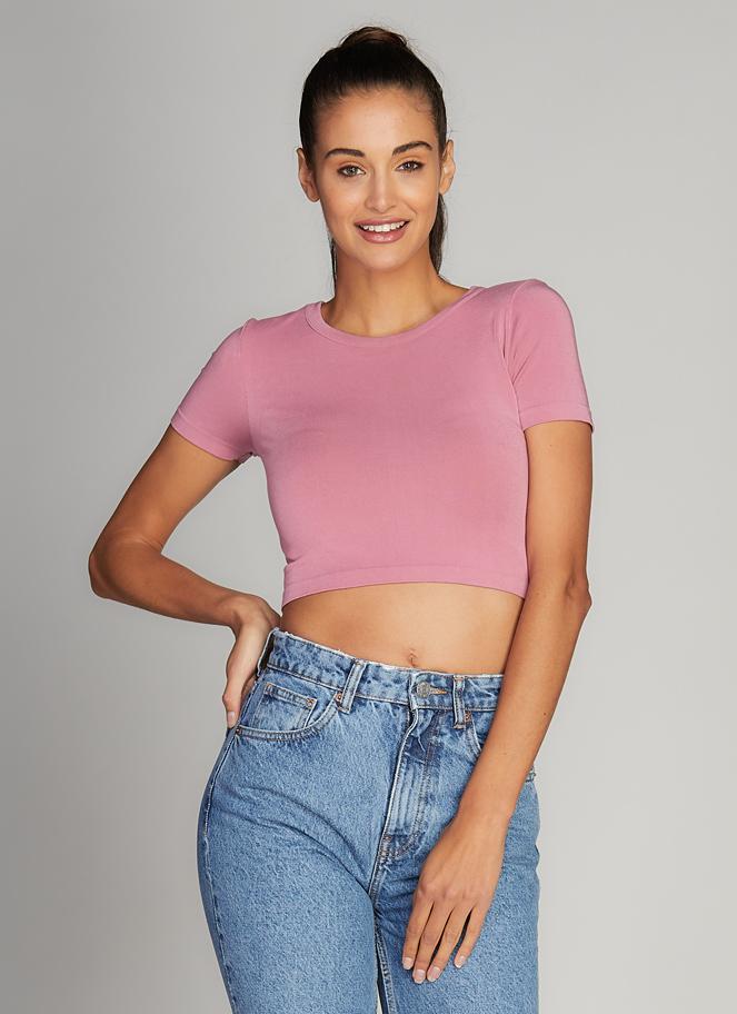 Bamboo Short Sleeve Crop Top