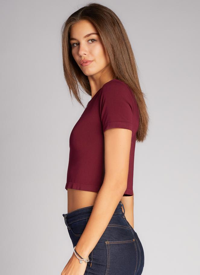 Bamboo Short Sleeve Crop Top