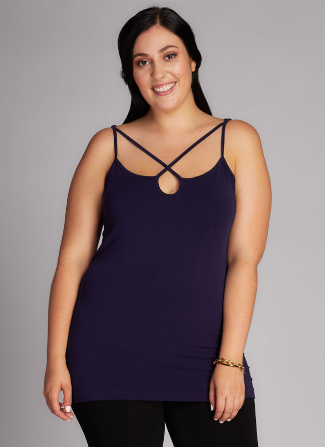 Bamboo Plus Size Cross Front Cami