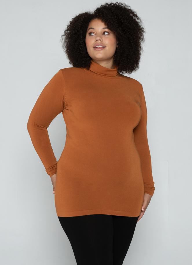 Bamboo Plus Size Turtleneck Top