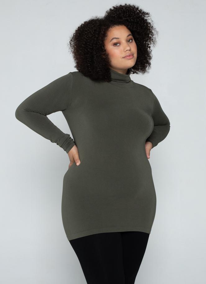 Bamboo Plus Size Turtleneck Top