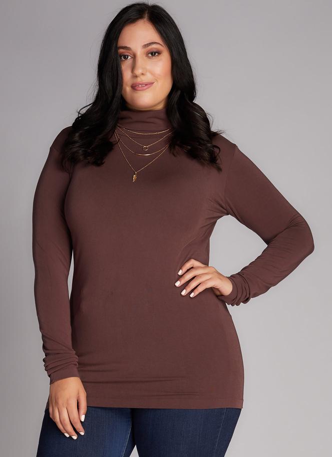 Bamboo Plus Size Turtleneck Top