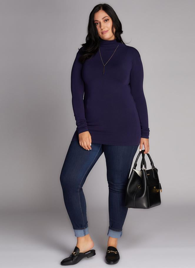 Bamboo Plus Size Turtleneck Top