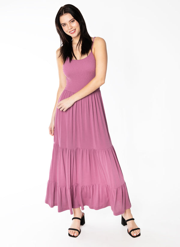 Smocking Tier Maxi Dress