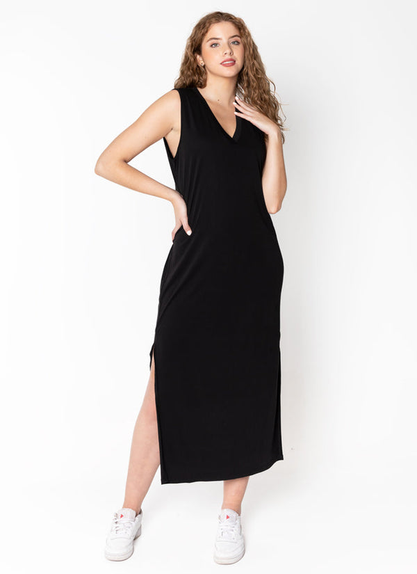 V Neck Maxi Tank Dress