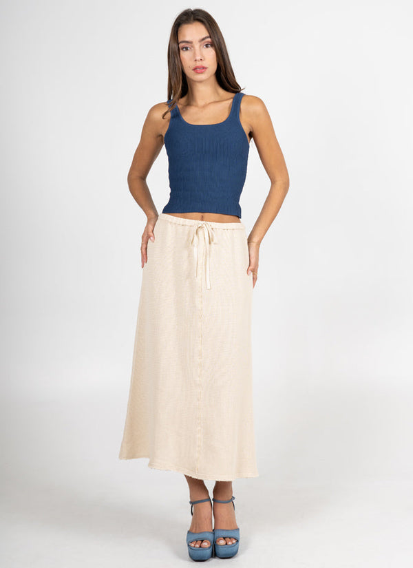 Cotton Midi Skirt