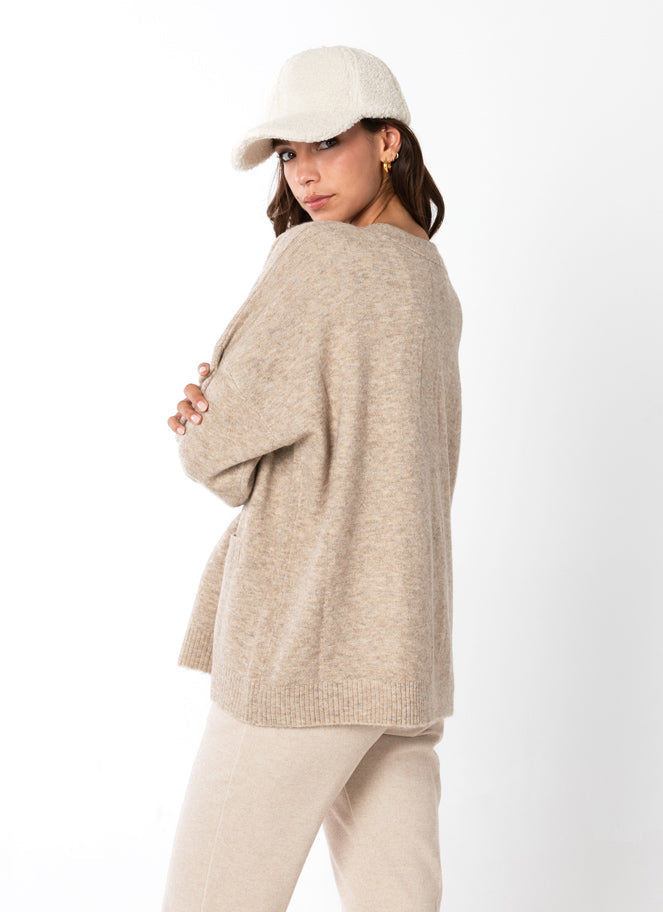 Knit Relaxed Fit Button Cardigan