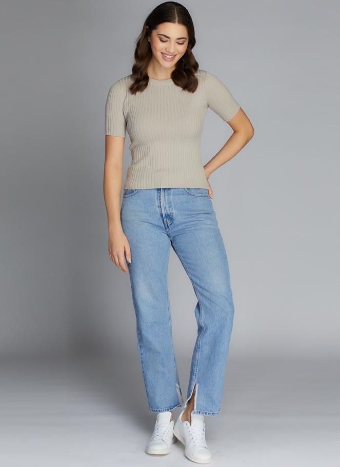 Knit Rib Crew Neck