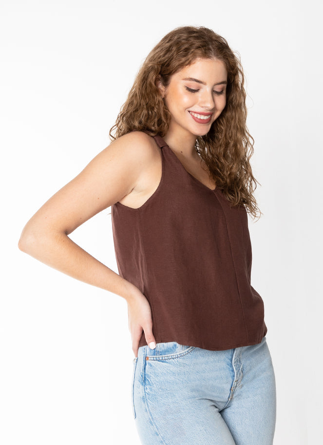 Linen S/Less Top