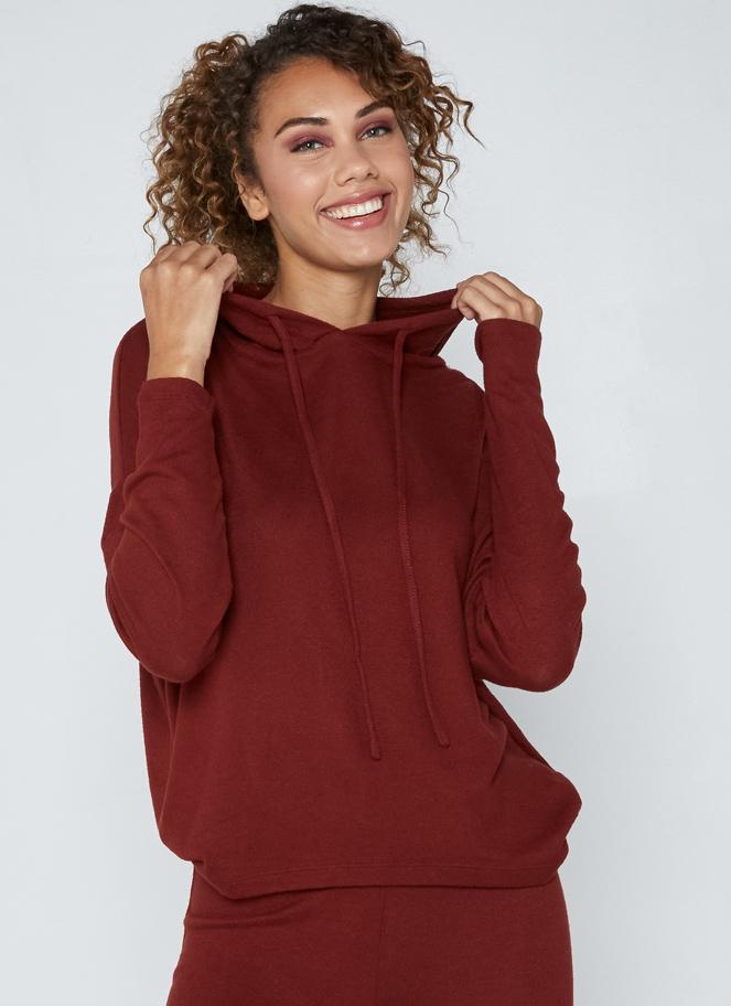 Rayon Soft Knit Hooded Top